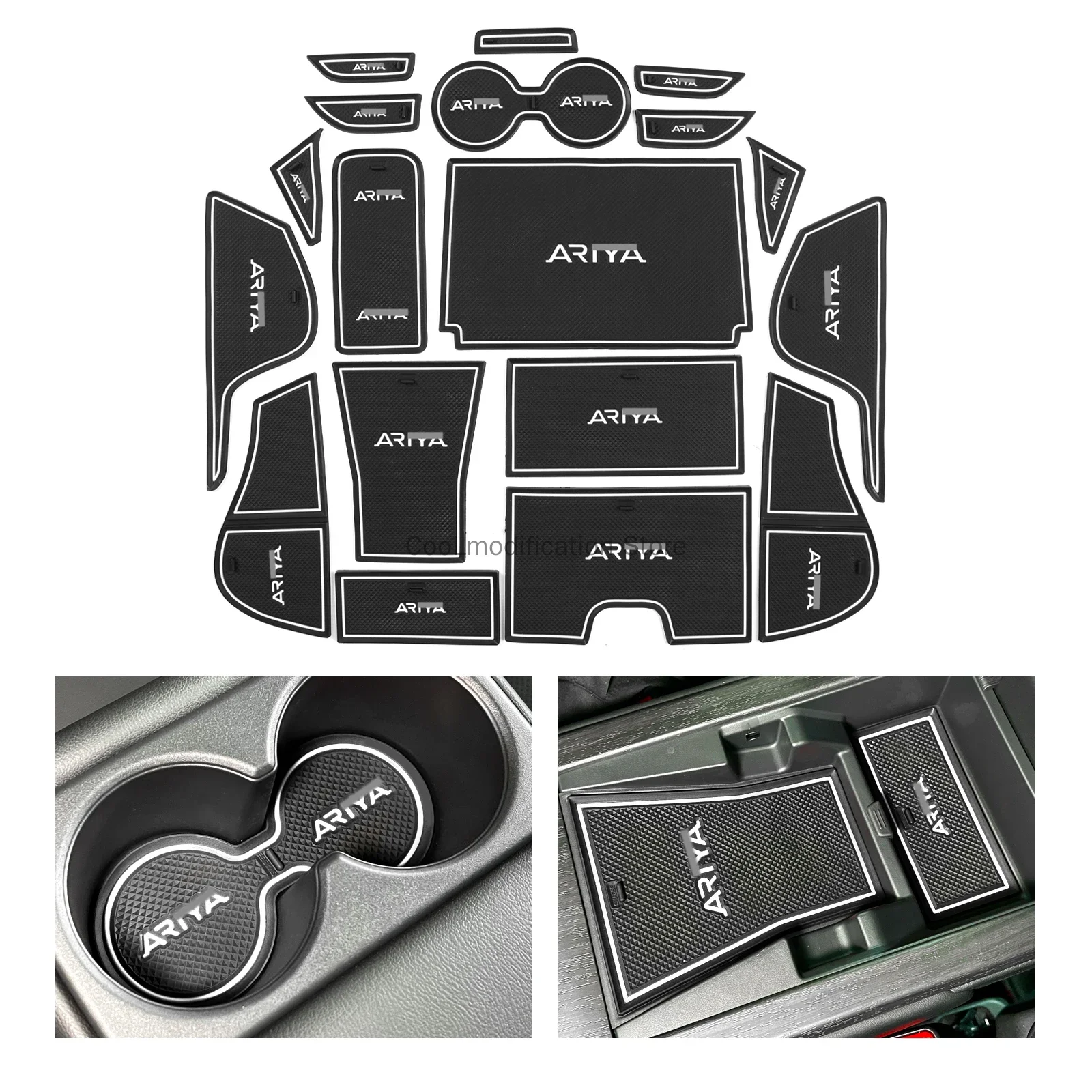 Gate Slot Cup Mat for Nissan Ariya Anti-Slip Door Groove Pad Interior Accessories Non-Slip PVC Coaster