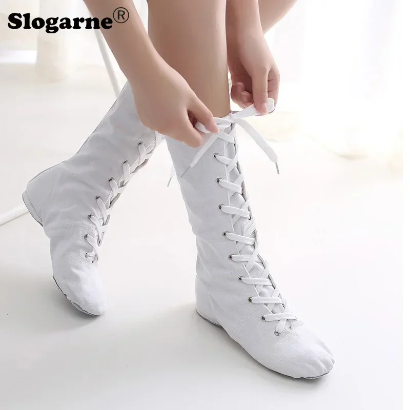 Pole Dance Shoes Women Ballet Boots Jazz Shoes Kids Stage Show Footwear Modern Jazz Boots Men Leather Sole Modern Dance Shoes