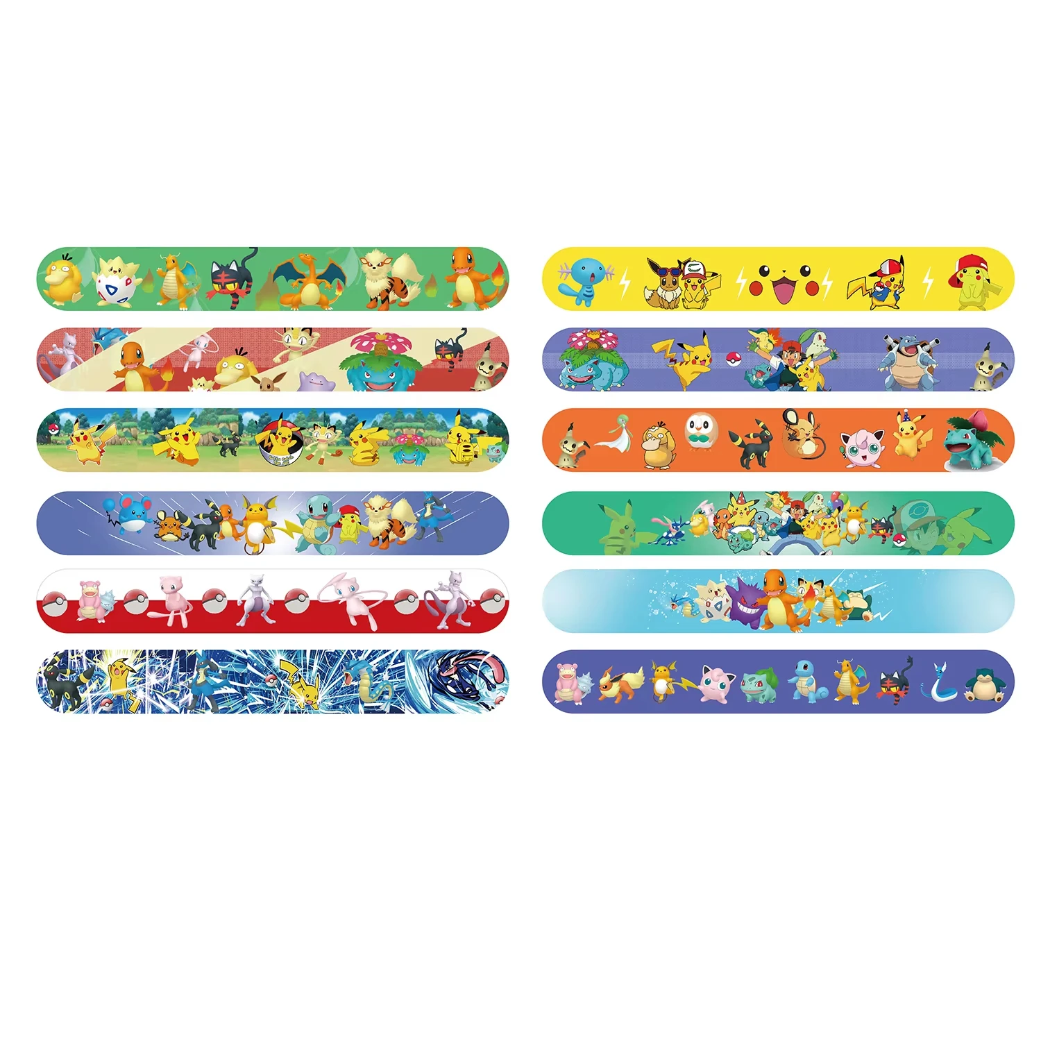 12/24/36 pezzi Pokemon Bomboniere Regali di compleanno Bracciale Cartoon Snap Bracciali per bambini Pinata Stuffers Decorazione del partito
