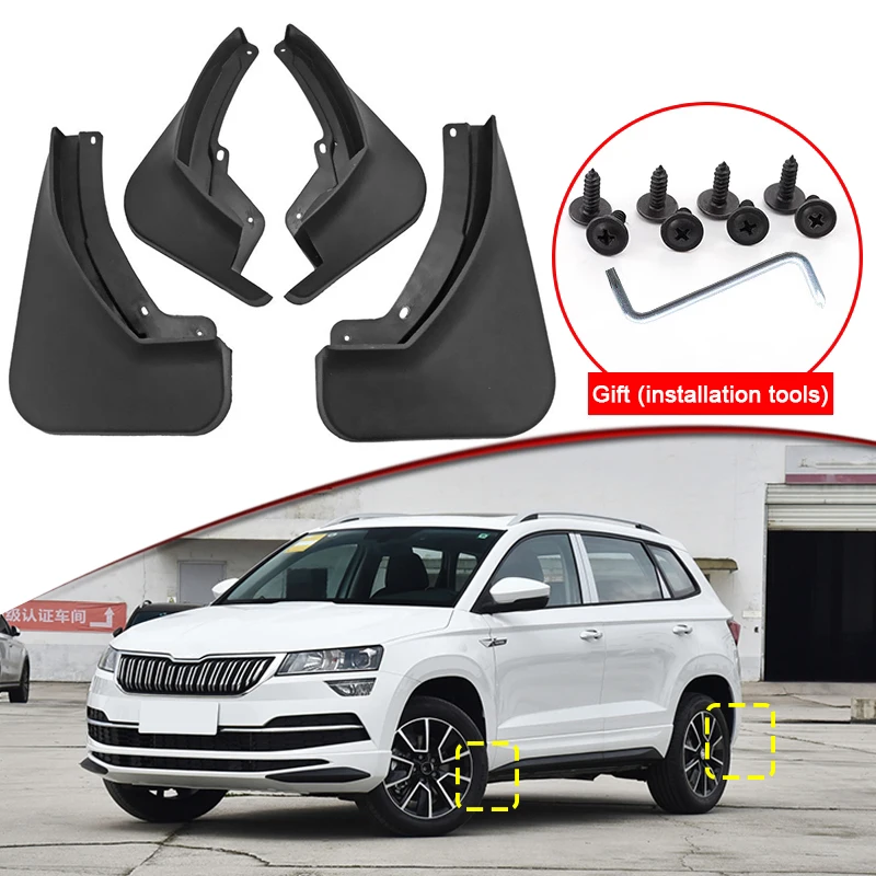 Car Styling For SKODA Karoq 2018-2022 2023 ABS Car Mud Flaps Splash Guard Mudguards MudFlaps Front Rear Fender Auto Accessories