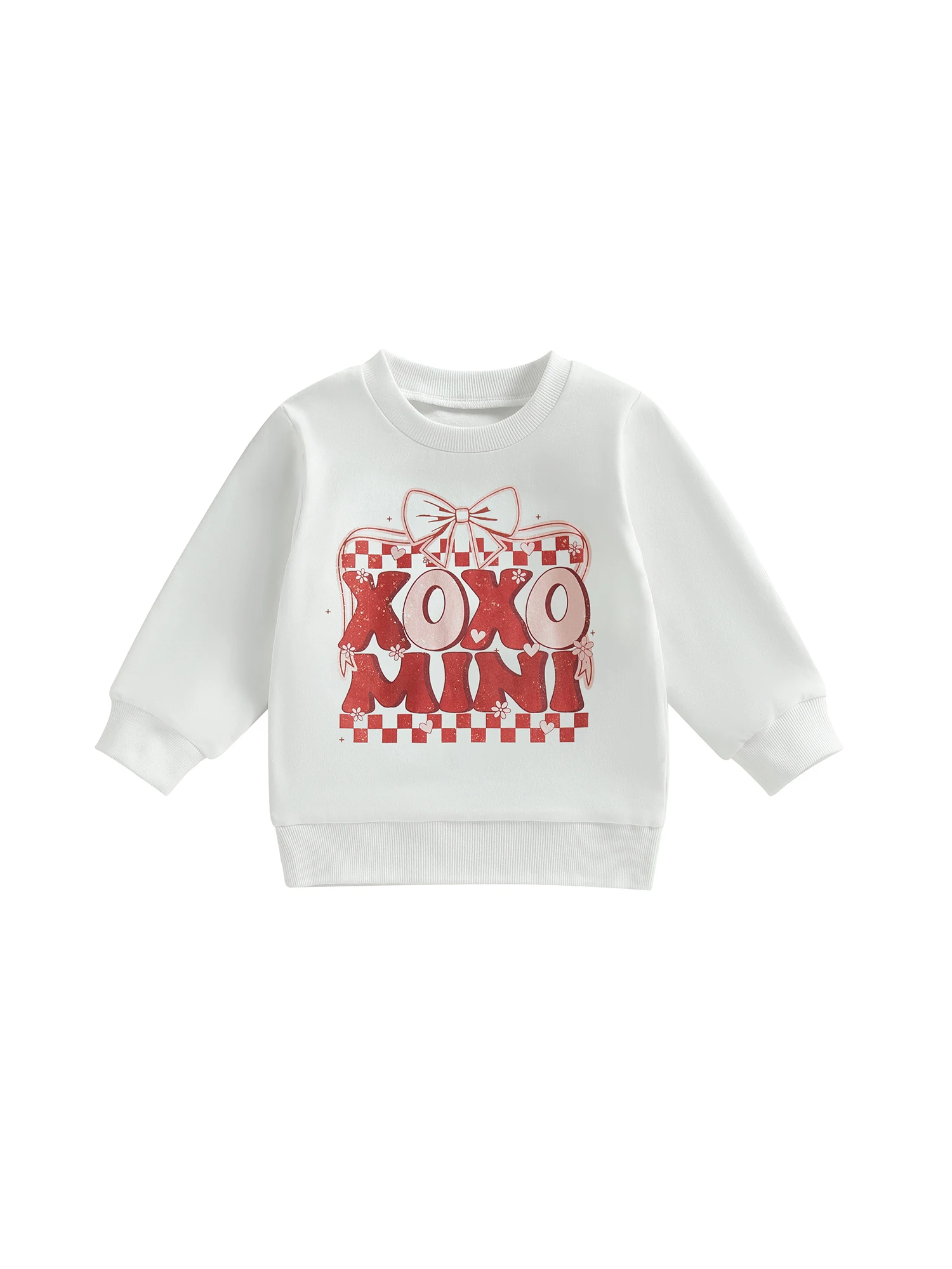 Mommy and Me Matching Outfits Valentine’s Day Long Sleeve Crewneck Bow Letter Print Sweatshirts