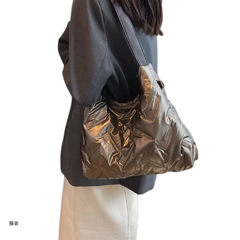 D0UD Crossbody Bag Versatile Shopping Bag Handbag Solid Color Trendy Bag