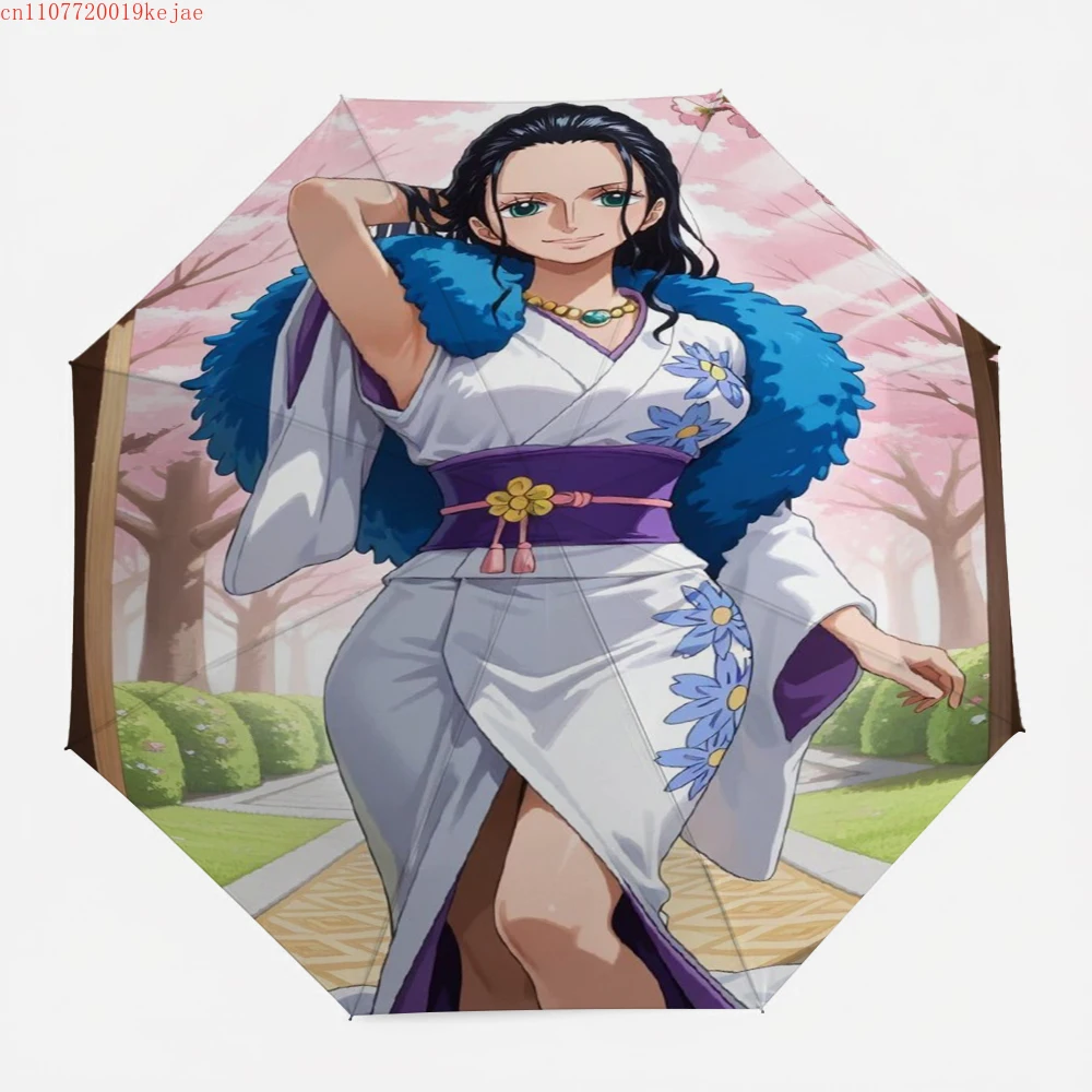 

Зонт ONE PIECE с Нико Робин в кимоно и узором вишневого цвета, аниме-принт музейного качества, защита от УФ-излучения, премиум-класс, складной