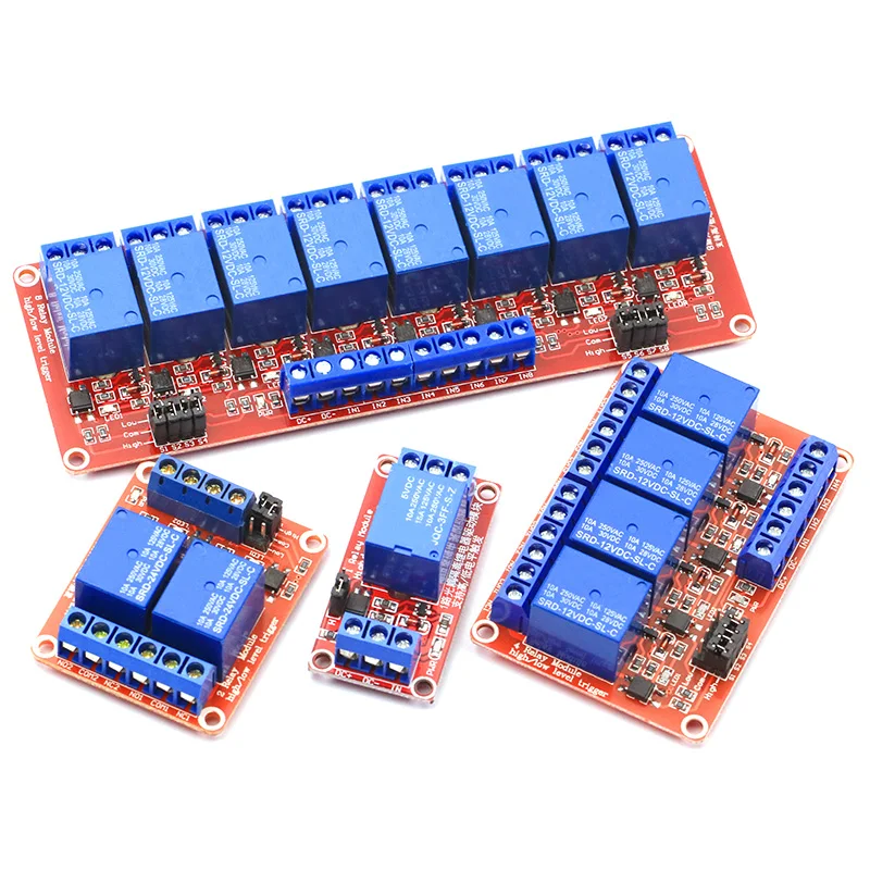 2Pcs Dc 5V 12V 24V 1/2/4/6/8 Channel Relay Module With Optocoupler Support High & Low Lever Trigger For Ardiuno