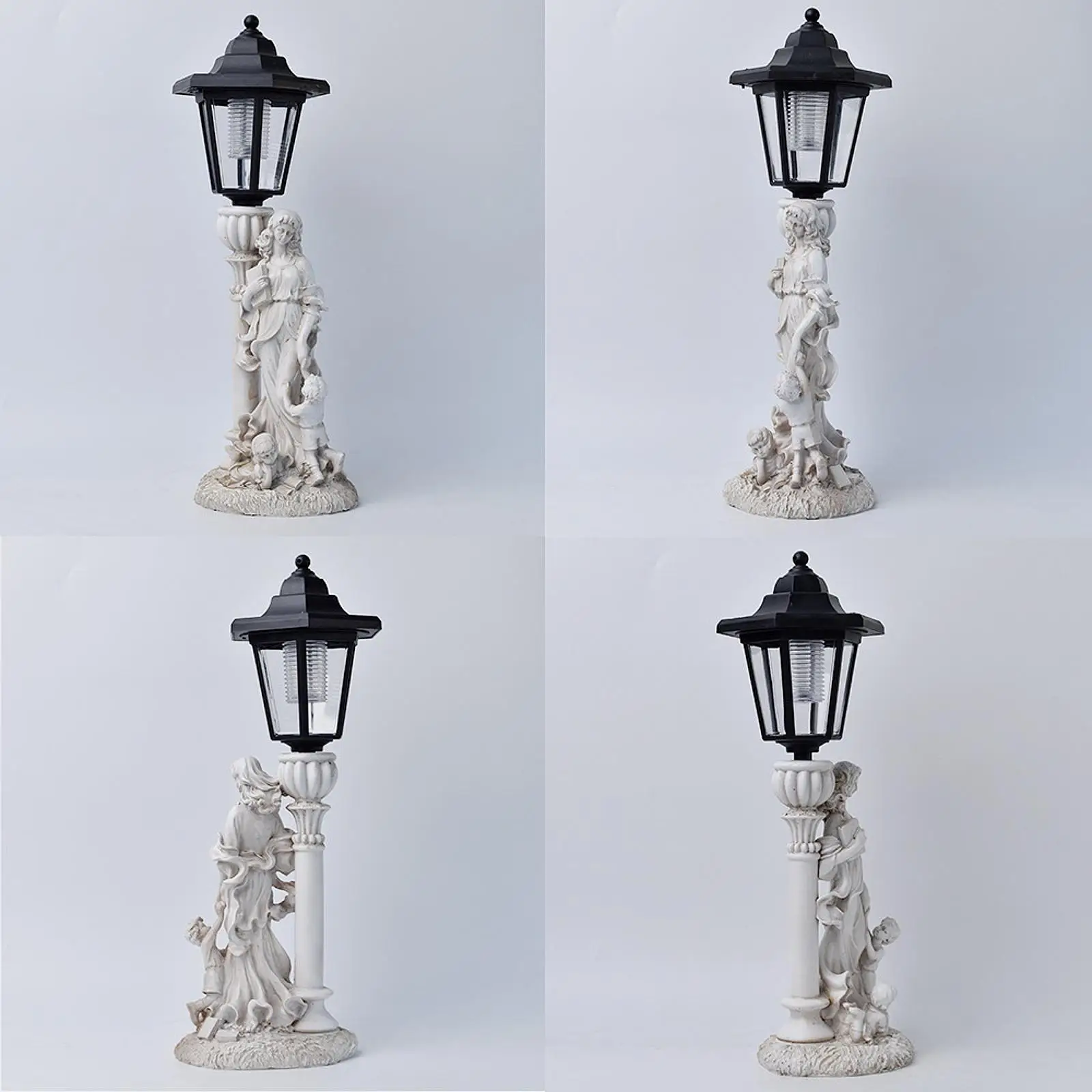 Mother and Children Resin Figurine Solar Light Yard Sculpture Large Garden Decor Ornament for Home Office Indoor Outdoor