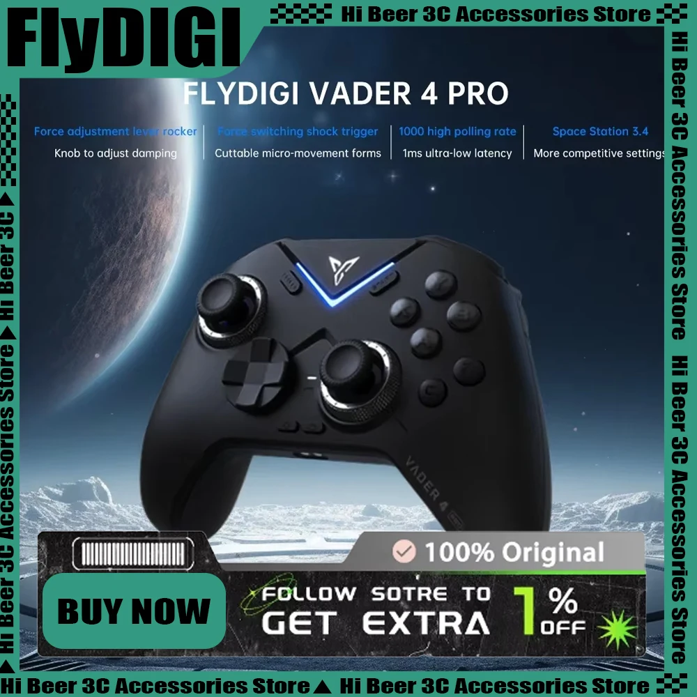 Flydigi Vader 4 Pro Gamepad Force Adjustable Rocker Switchable Triggers Ergonomic Game Controller PC Gamer Accessories Man Gifts