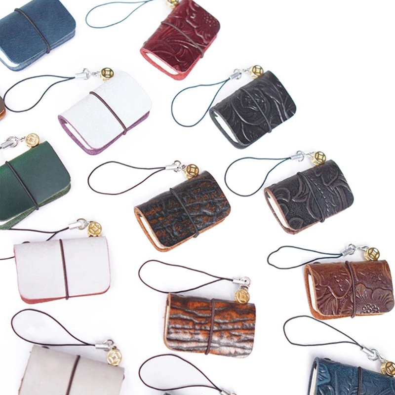Mini Vintage Leather Notebook Retro Pocket Notepad Pendant Travel Diary Planner For Student Office Stationery Supplies