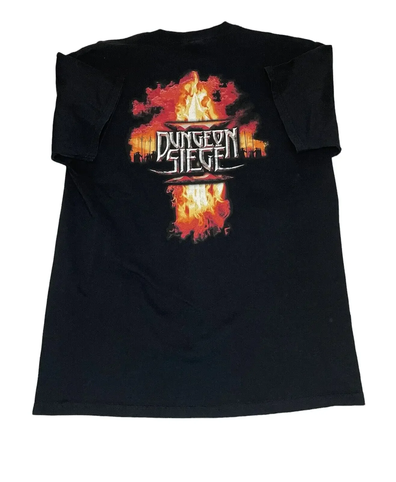 Men's Dungeon Siege 2 Camiseta preta, Videogame L 2005, PC Y2K, Interpretação de Papéis de Ação