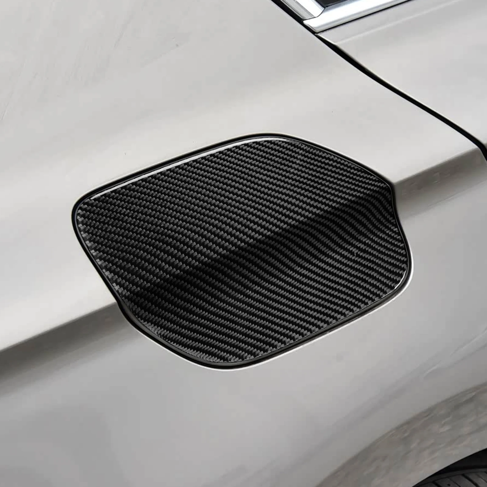 Real Carbon Fiber Car Accessories Fuel Gas Cap Panel Trim Cover Soft Sticker For Volkswagen Magotan 2017 2018 19 20 21 22 23 24