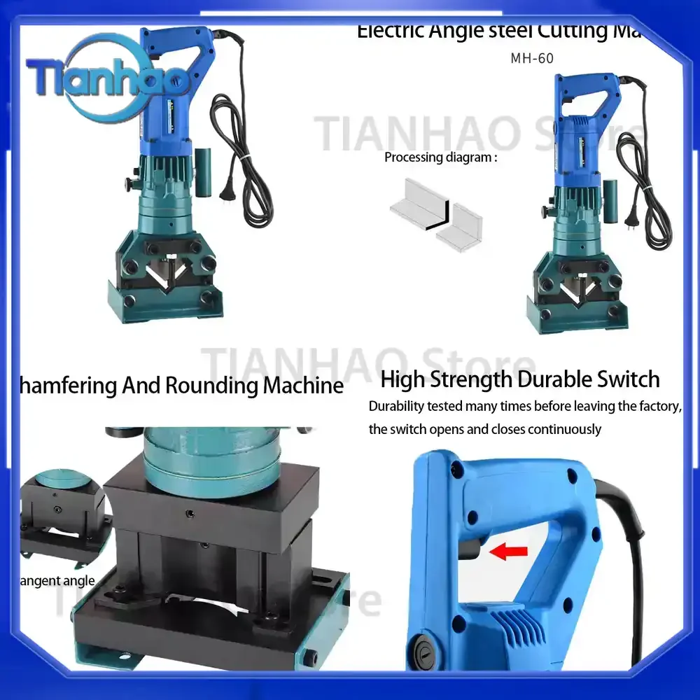 MH-60 Portable Electric Handheld Hydraulic Angle Steel Cutting Machine Tools for Beveled Triangular Cutting