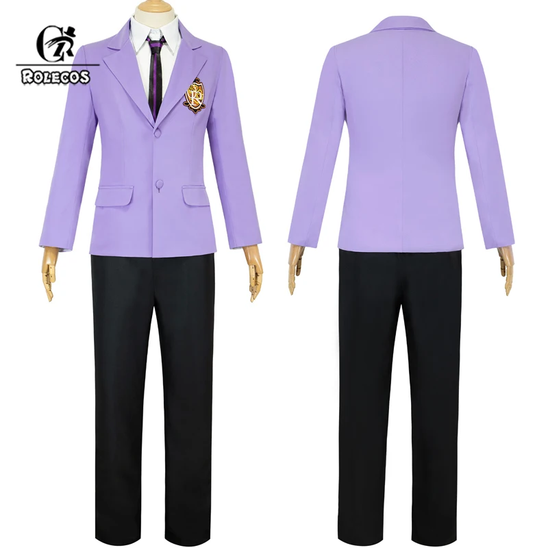 

ROLECOS Ouran High School Host Club Fujioka Haruhi Cosplay Costume Fujioka Haruhi Cosplay Men Uniform Halloween Fullset Outfit