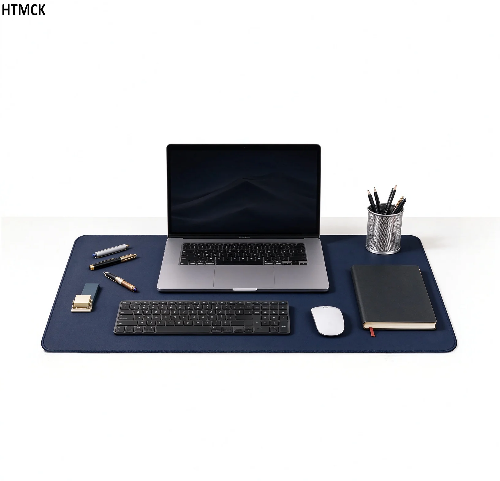 70×35cm Large PU Leather Desk Mat, Waterproof Desk Protector, Royal Blue Keyboard Mouse Pad for Office Home Gaming