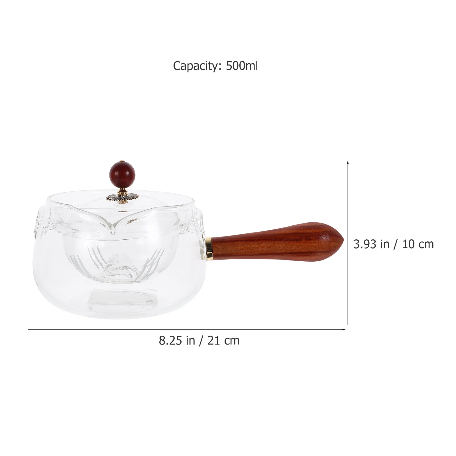

Rotating Teapot Glass 360 Degree Side Handle Design Elegant Modern Heat Resistant Tea Maker for Home Office Loose Tea Brewing
