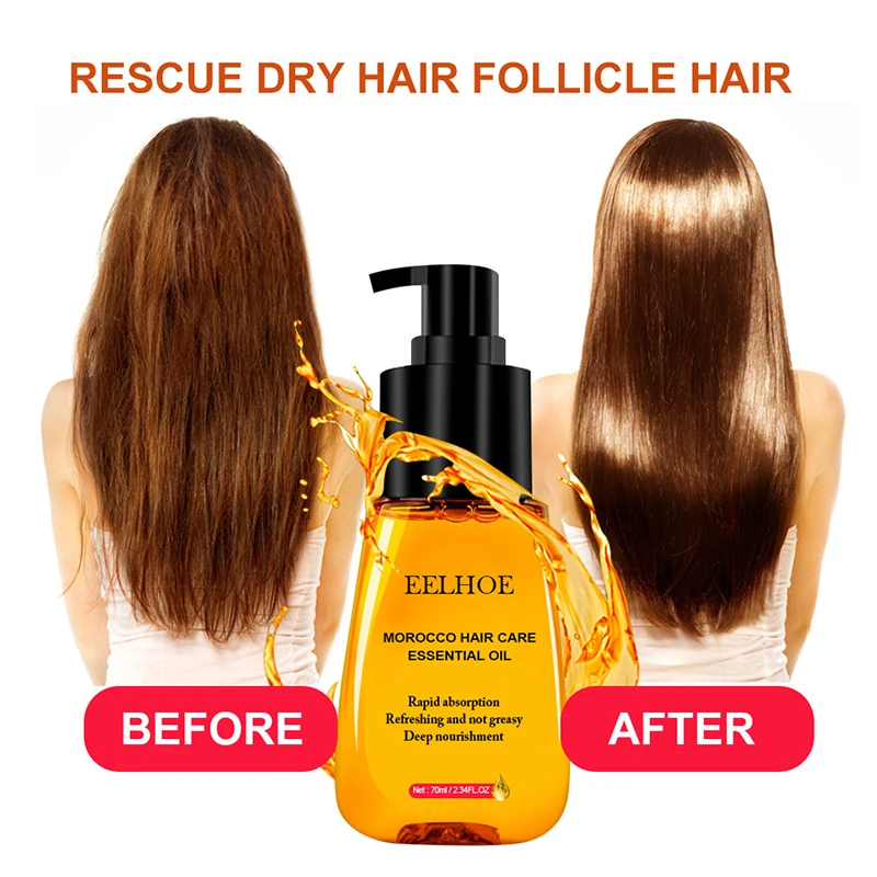 

70ml New Moisturizing Hair Oil Repair Damaged Argan Oil For Hair Restore Improve Split Hair Rough Smoothing Soft Hair Essence