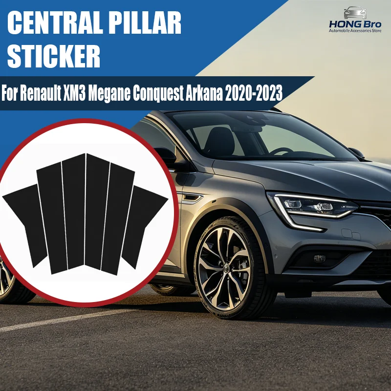 

For Renault XM3 Megane Conquest Arkana 2020-2023 2021 Carbon Fiber Window Door Column Deal B C Pillar Post Cover Trim Sticker