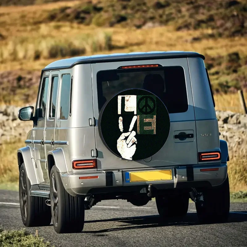 LOVE Reserveradabdeckung, Ersatzreifenschutz, strapazierfähiges Polyestergewebe, kratzfeste, UV-beständige Reifenabdeckung