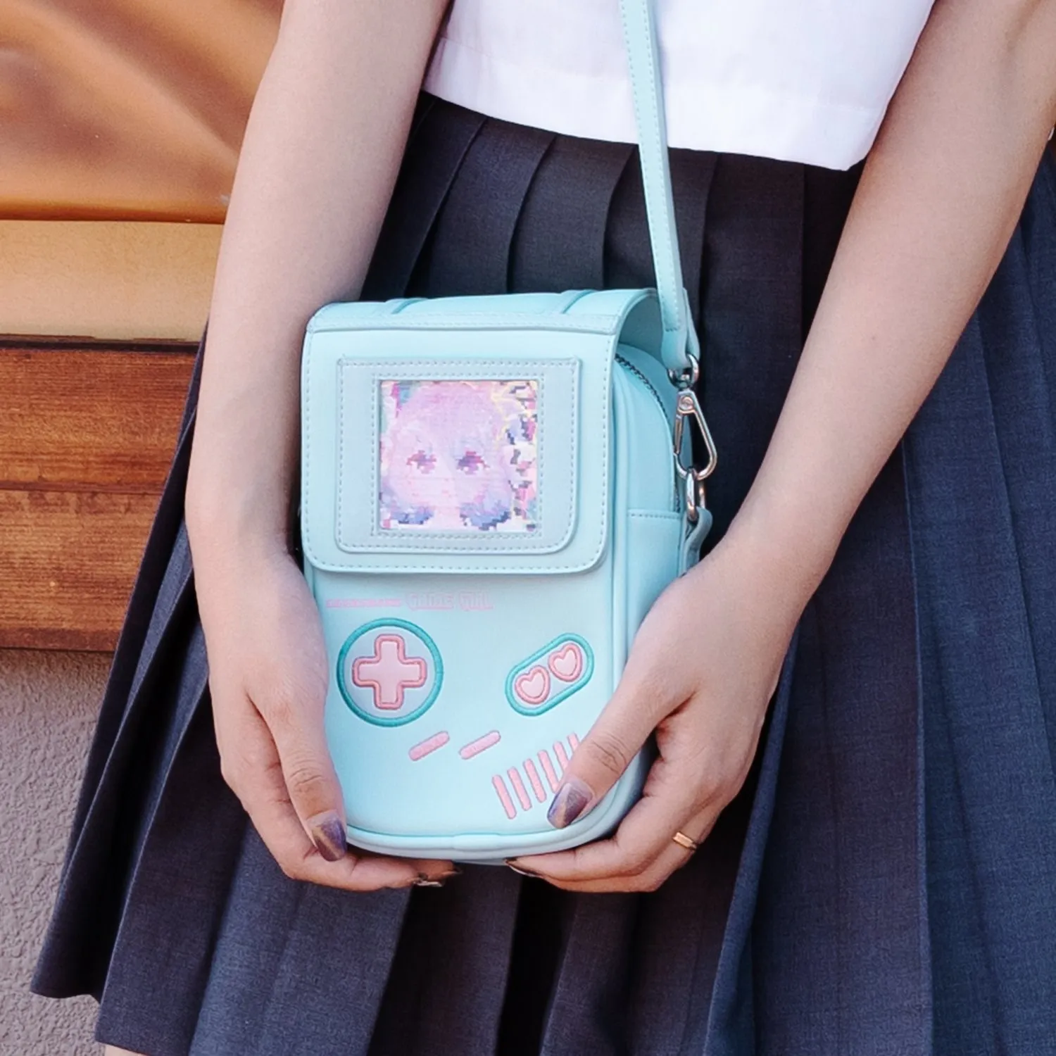 GeekShare Game Girl Bag For Women Kawaii Light Blue One Shoulder Bags Girl 2022 New Fashion Messenger Bag Super Cute With Strap