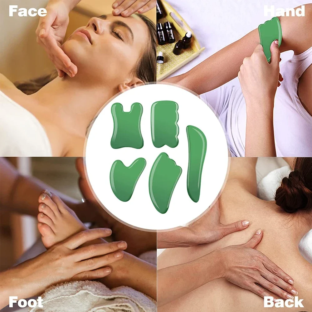 Gua Sha-herramientas faciales de masaje para cara y cuerpo, tablero raspador de Jade de piedra Natural para Lifting de la piel, eliminador de arrugas, cuidado de belleza