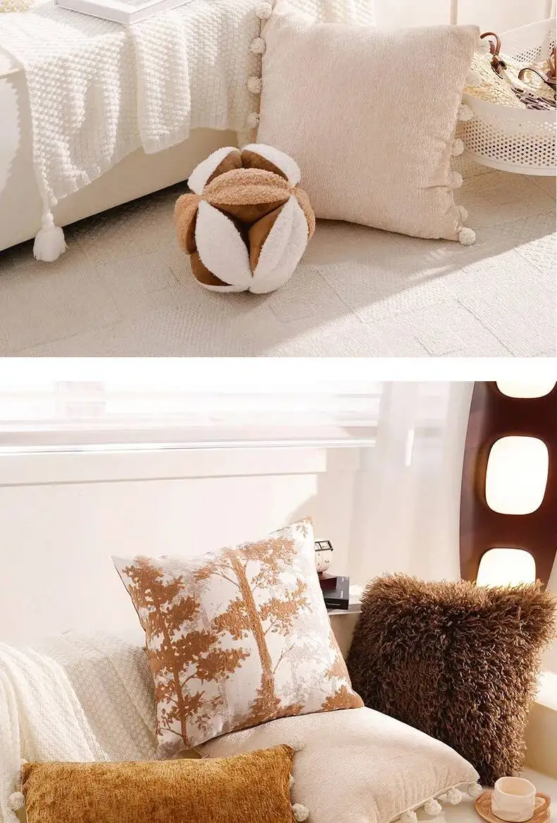 Amerikanischer Luxus-Kissenbezug mit Waldmotiv, weicher Chenille, moderner Plüsch-Dekokissenbezug für Wohnzimmer, Sofa, Bettdekoration – Detail 6