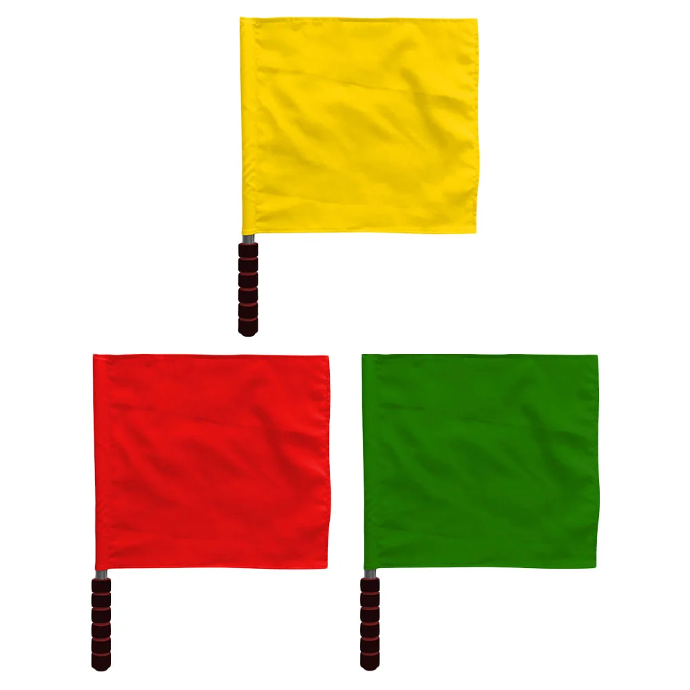 3 Pcs Soccer Referee Flag Signal Traffic Flags Commanding Race Car Event Emblems