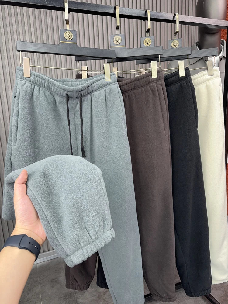 

Svip Thiened Fce Joggers Men's Winter Outdoor Warm Wide Leg Slim Fit Cuffed Casual Pants Leisure Trousers Autumn Winter