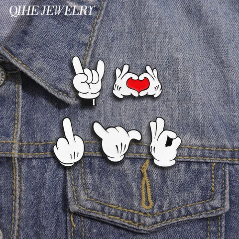 Broche de Gesto de Dedo de Dibujos Animados