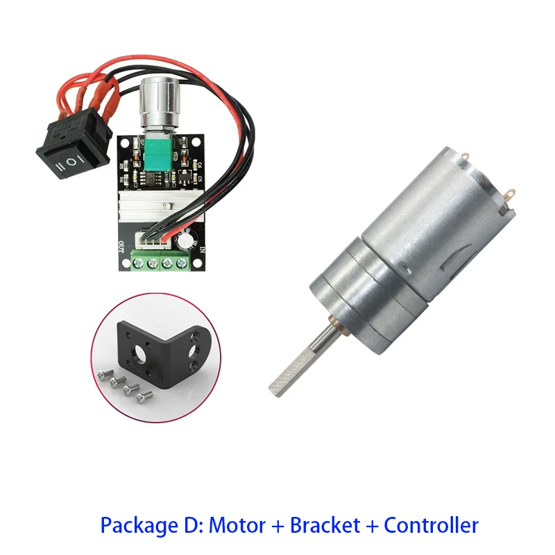 JGA25-370 DC 12V 24V 12RPM-1364RPM Reduction Gear Motor 22mm Long Shaft Large Torque High Power Worm Gear Motor Reversed Motor
