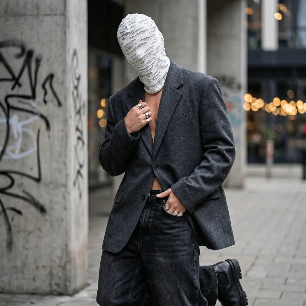 Black Color Balaclava Cap No Hole Design Breathable Fabric Full Ski Mask UV Protection Thin Material Head Cover Hat
