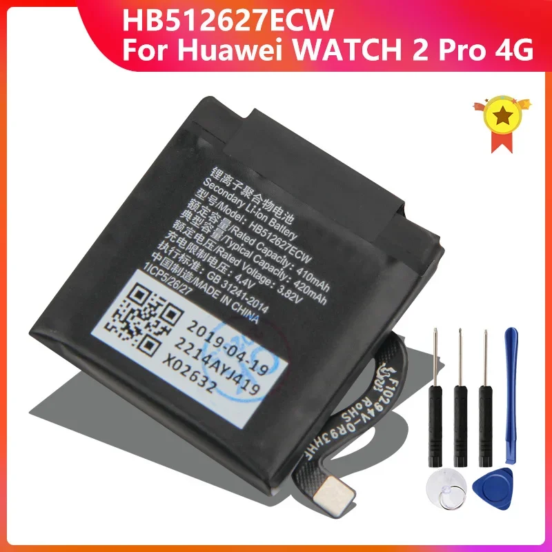 Replacement Battery For Huawei WATCH GT FTN-B19 WATCH2 Pro 4G EO-DLXXU Porsche Design WATCH 2 Pro HB512627ECW 420mAh With Tool