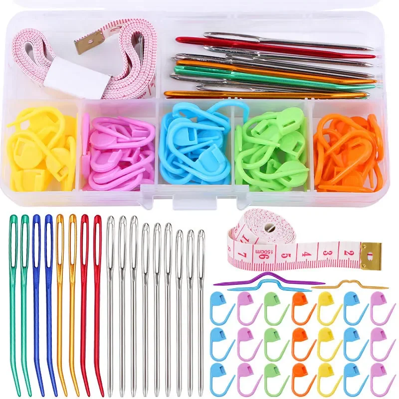 Mini Knitting Needles Set Knit Hook Knitting & Crochet Dot Marker Sweater Locking Stitch for Crochet Stitch Markers Tools DIY