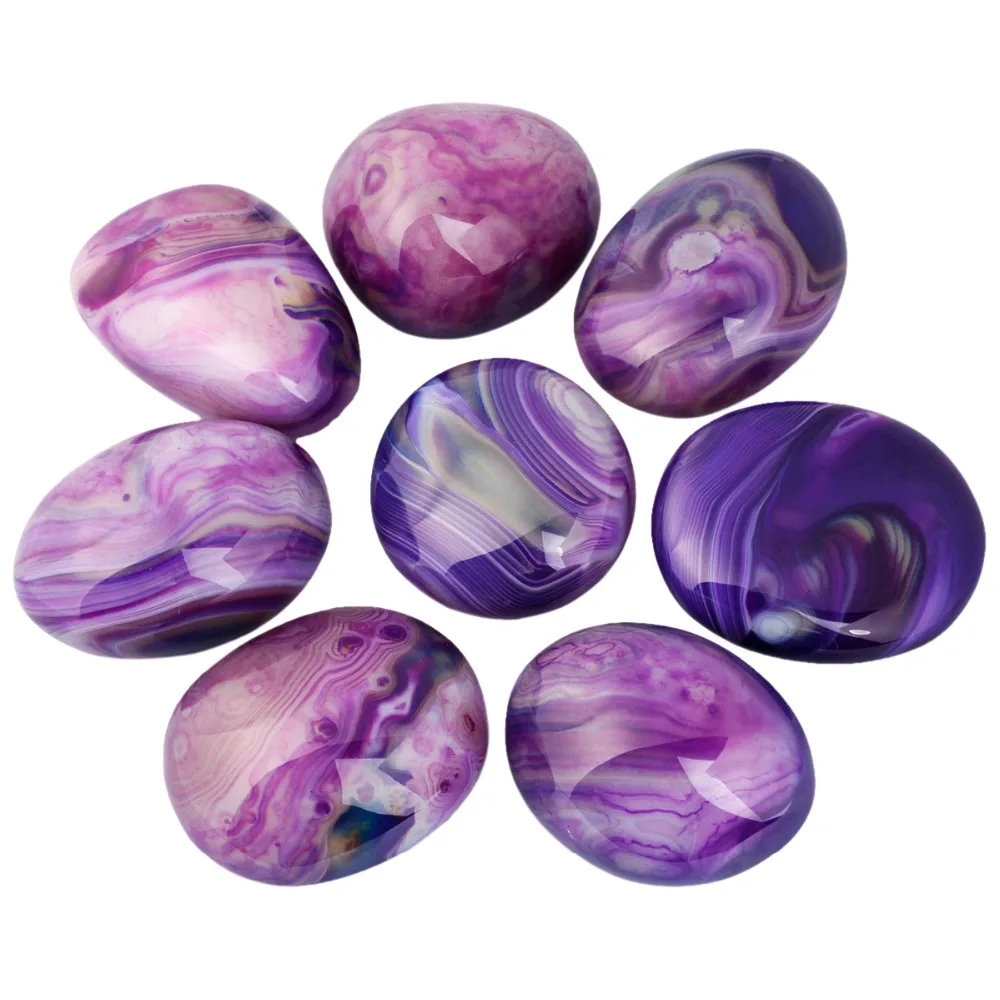 TUMBEELLUWA Purple Onyx Palm Stone Crystal Healing Gem stone Pebble Worry Therapy Irregular Shape Decoration