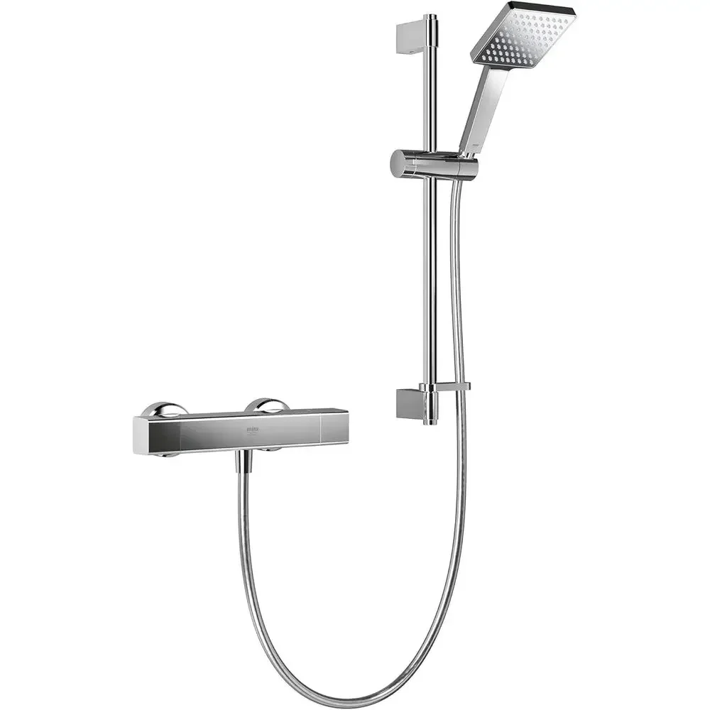 Square Bar Shower Mixer in Chrome Finish