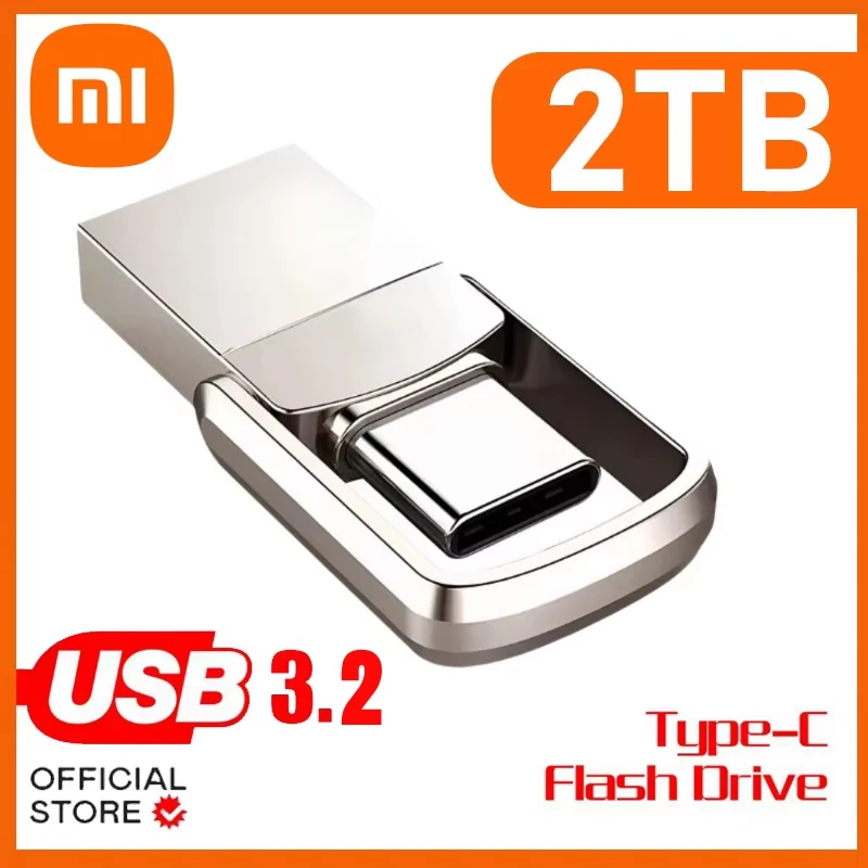 Xiaomi USB 2TB unidad Flash OTG Metal USB 3,2 Pen Drive tipo C Pendrive de alta velocidad Mini unidad Flash Memory Stick impermeable