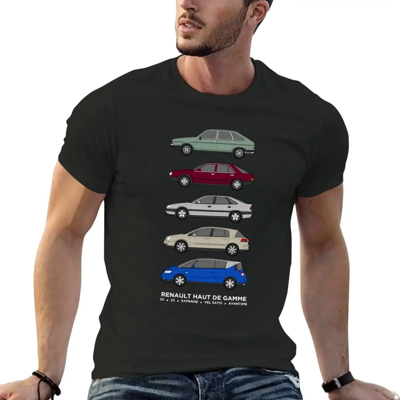 

Haut de Gamme classic car collection, 25, Safrane, Vel Satis & Avantime artwork. T-Shirt shirts graphic mens graphic t-shirts