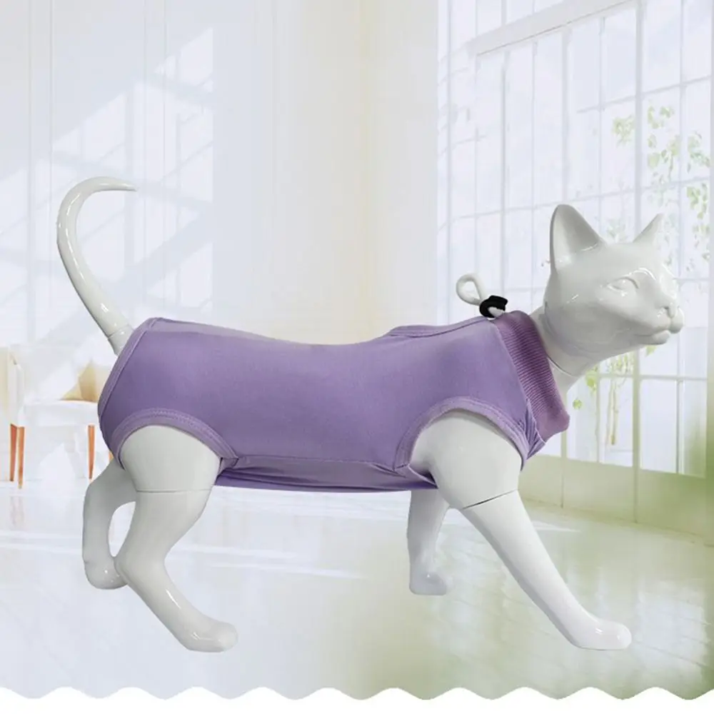 Soft Cat Recovery Suit Prevent Lick Anti Bite Weaning Jumpsuit Easy To Wear E-collar Alternative Physiological Clothes Kitten