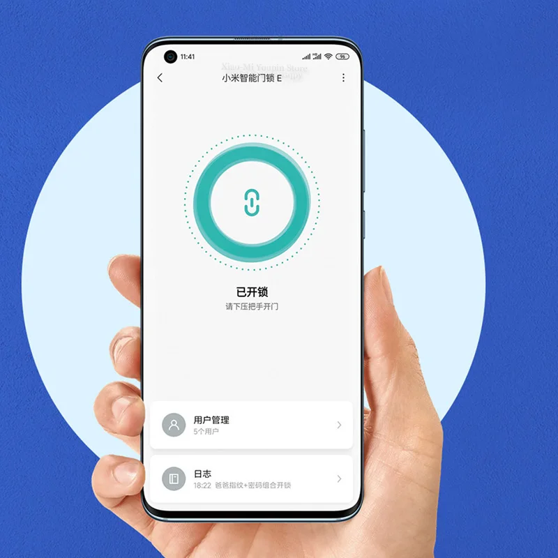 New Xiaomi Mijia Smart Door Lock E Fingerprint Password Bluetooth Unlock Detect Alarm Work Mi Home App Control with Doorbell