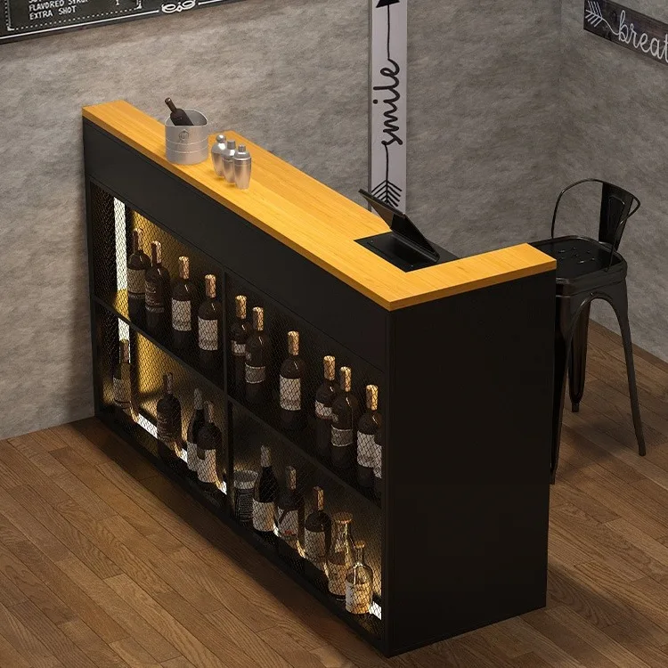 

Bar Bar Bartender checkout page Restaurant Cafe Reception Industrial style wrought iron wine rack Bar