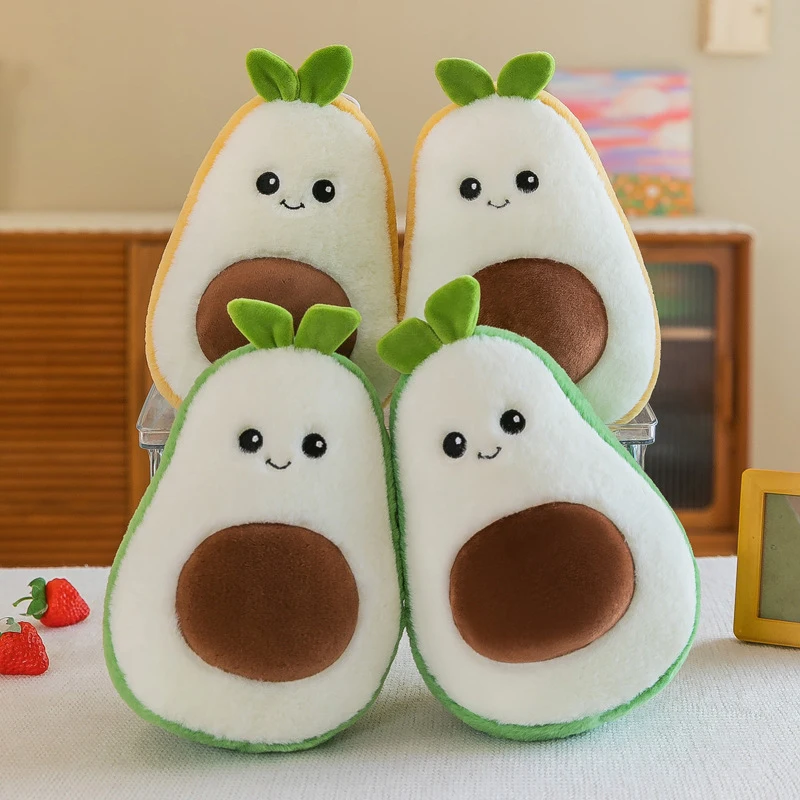 Oreiller en peluche doux et confortable à motif avocat pour fille, jouet kawaii à motif de fruits de dessin animé, cadeau d'anniversaire pour bébé, 1 pièce