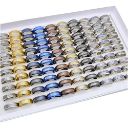 20/50pcs/Lot Wholesale Stainless Steel Rings for Men Fashion Charm Jewelry Punk Style Finger Decoration Sizes 7 to 11