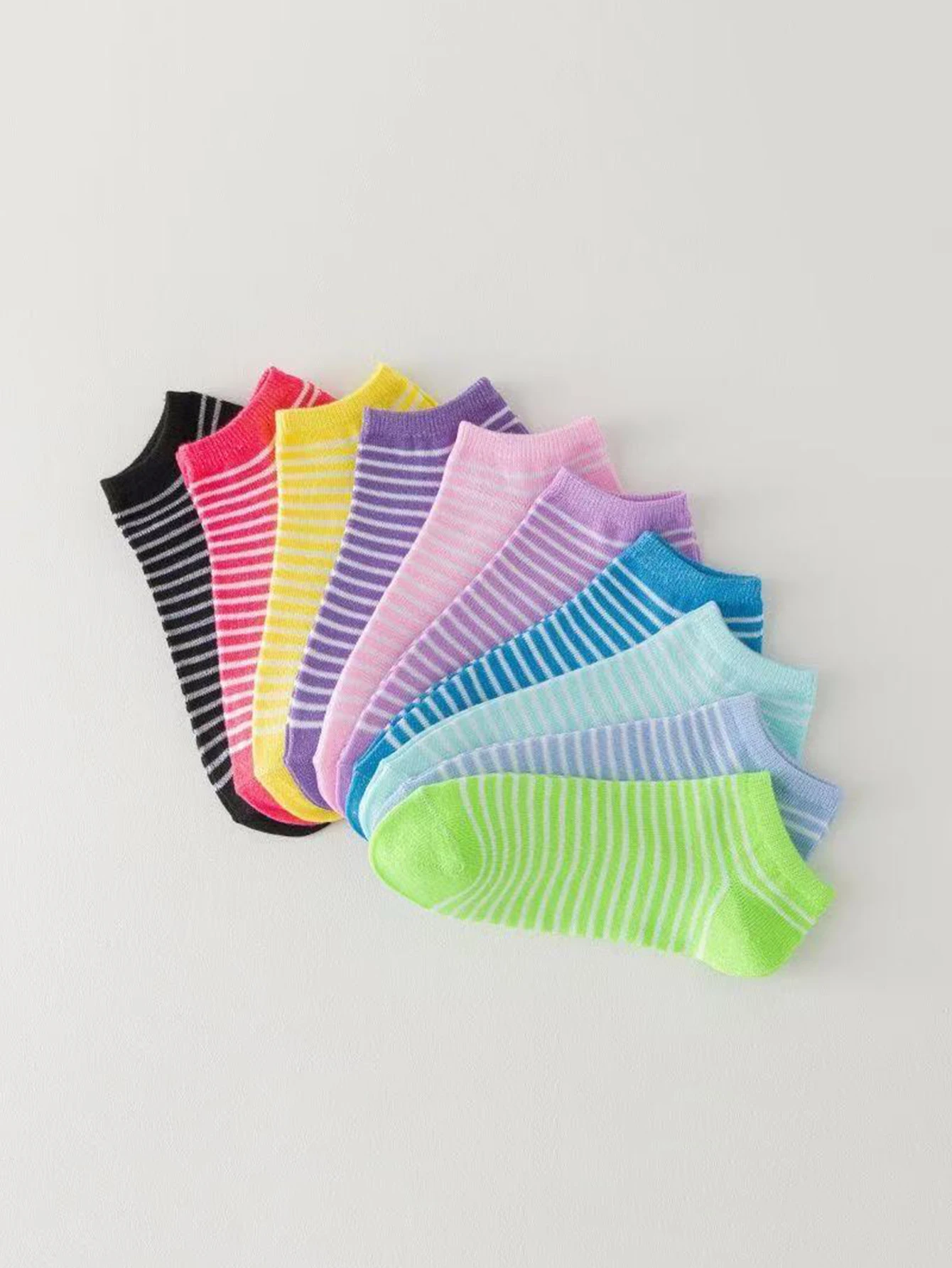 1/5/10/15/20 Pairs Random Women Short Socks Soft Breathable Sweat Absorb Star Stripe Ins Casual Summer Versatile Daily Socks