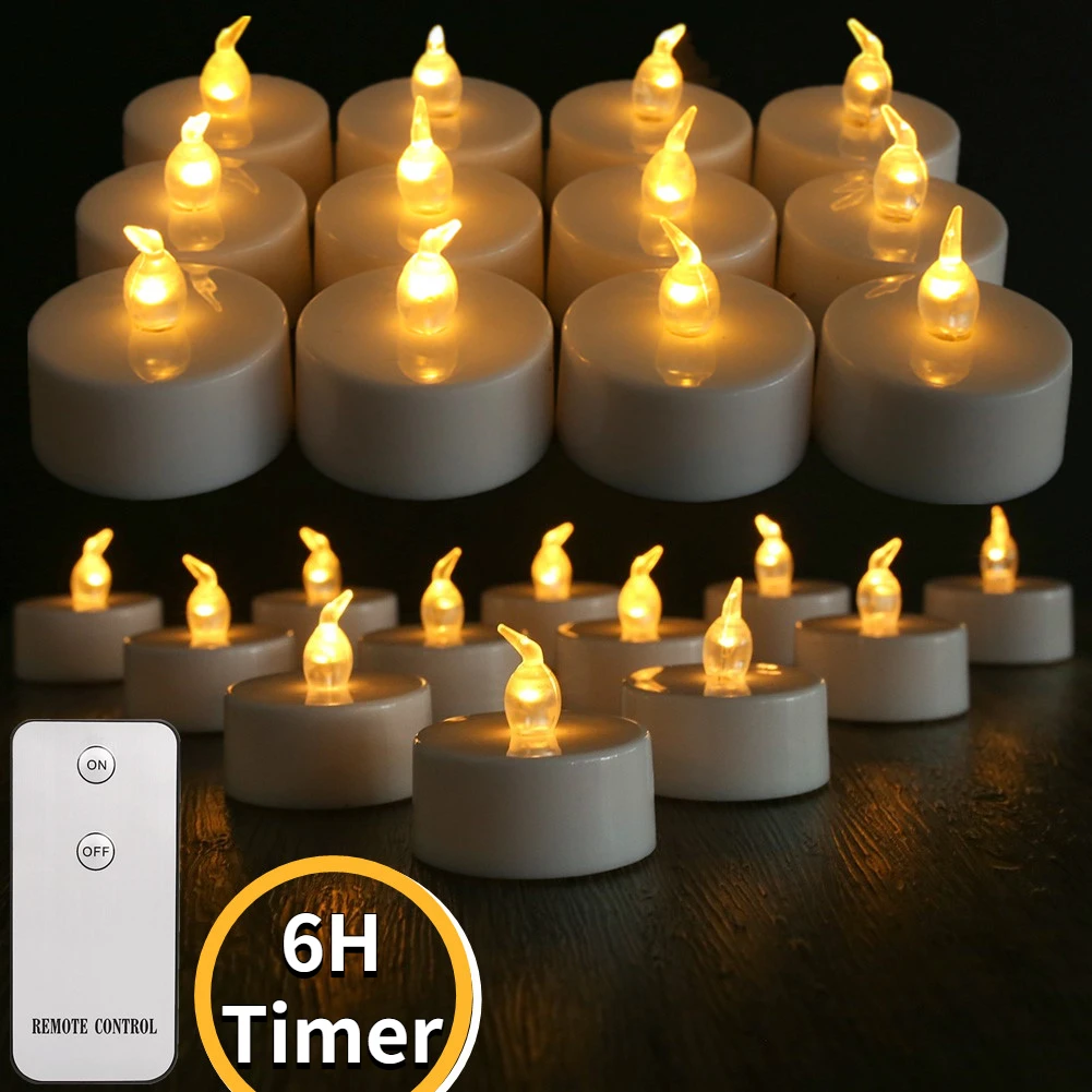 LED Tea Light Flameless Flickering Candles Electronics Battery Operated Votive Light Home Decor