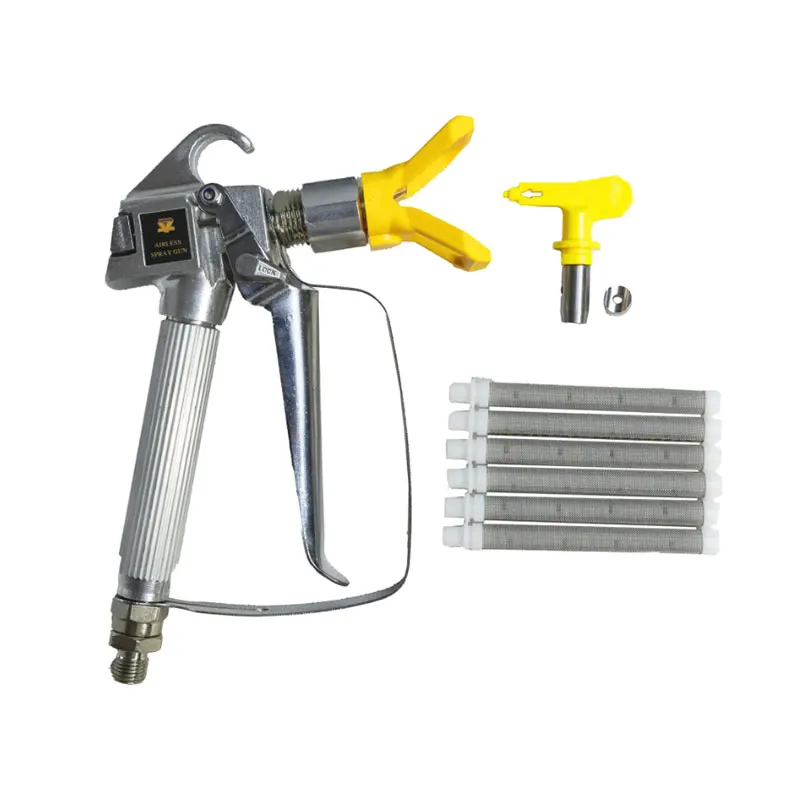 Airless Paint Spray Gun High Pressure 3600 PSI with 4 x Tip 209,313,415,517 and 6 x filters