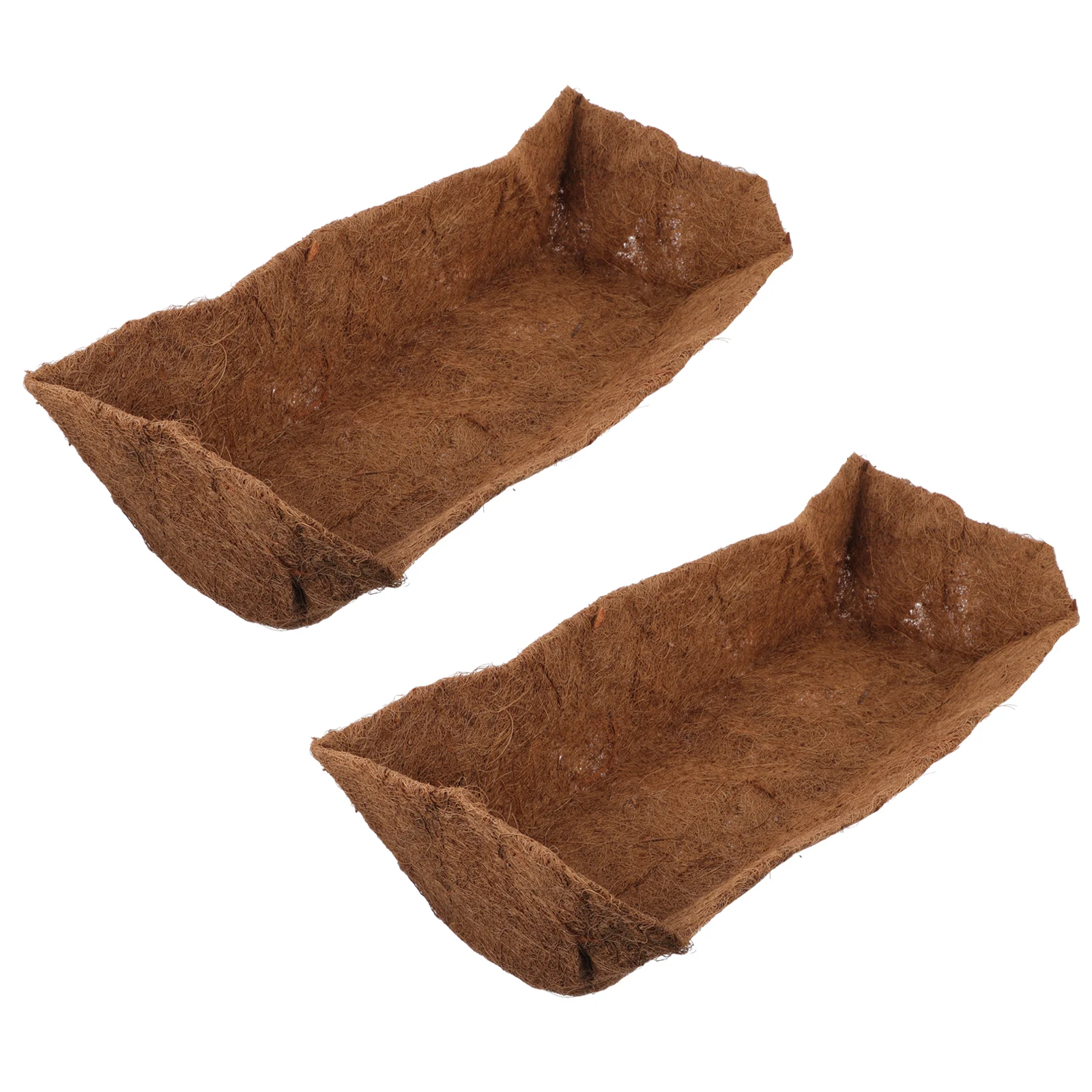 

2pcs Coconut Palm Pots Rectangular Flowerpot Indoor Plant Vegetables Trough Basin Nursery Creative Breathable Self Absorption