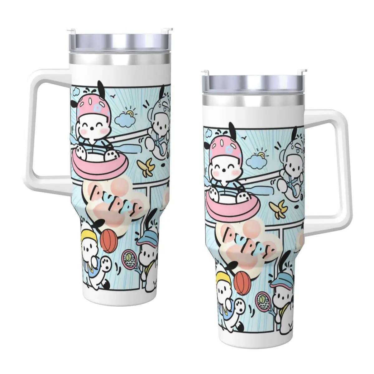 Pochacco Tumbler Hot Drinks Water Bottle Insulated Stainless Steel Thermal Mug Printed Travel Mugs Cup