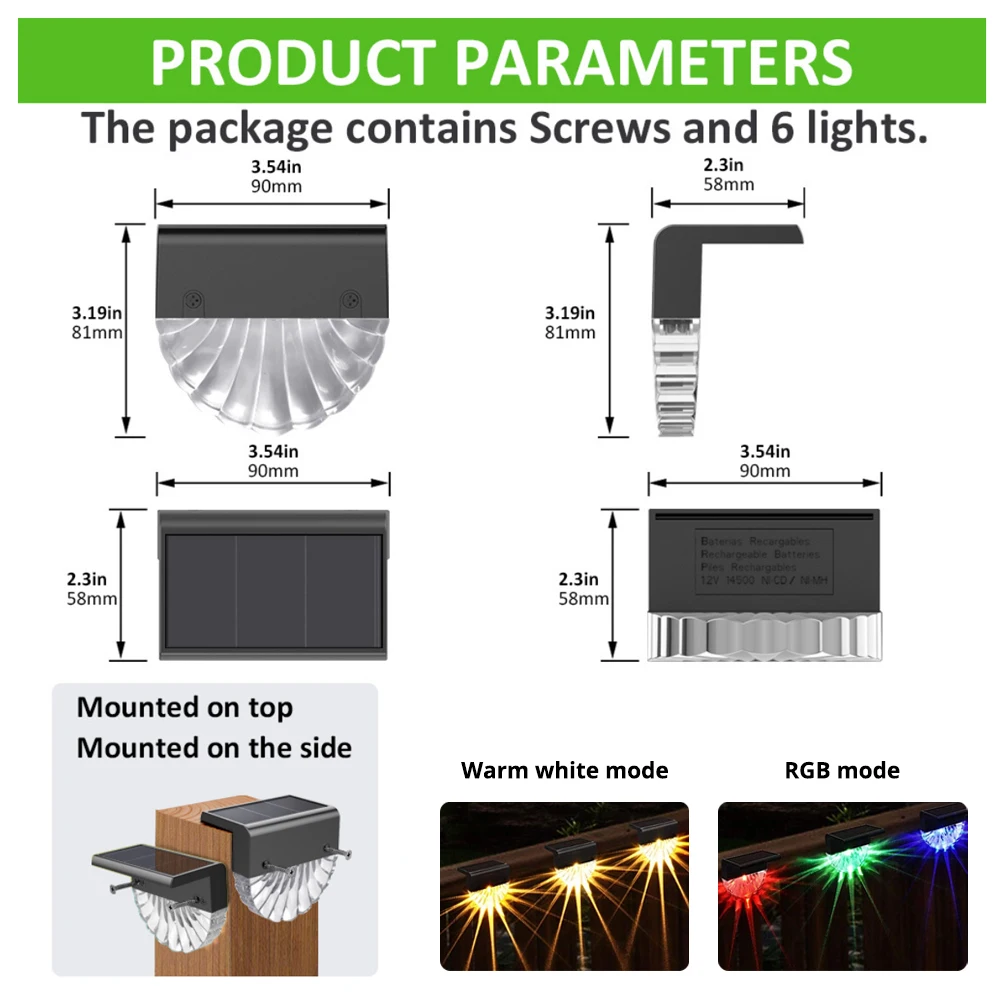 Luce solare a LED per esterni griglia solare impermeabile per esterni luce bianca calda/cambia colore illuminazione per gradini da giardino terrazza da giardino