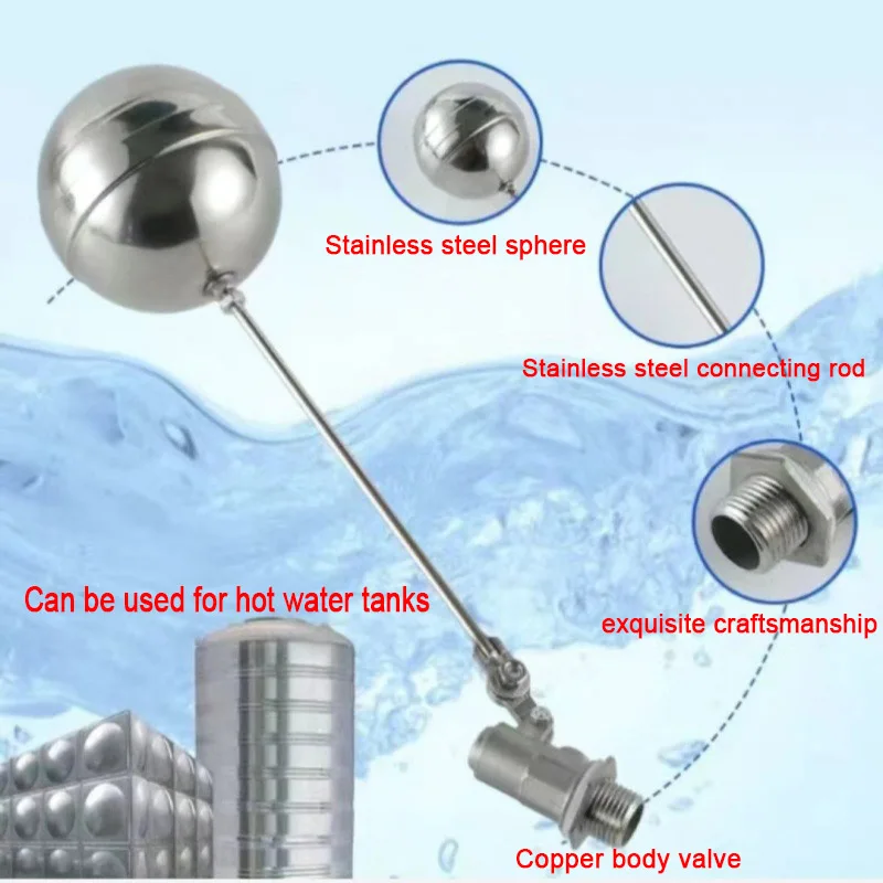 ZK Stainless Steel Float Ball Valve with Copper Valve Body 1/2