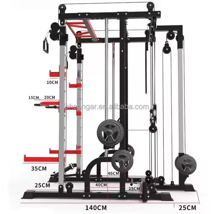 Hot Selling Cable Gym Rack Bodybuilding Sports Training Equipment Home Gym Squat Smith Machine Cable Crossover Benches Racks