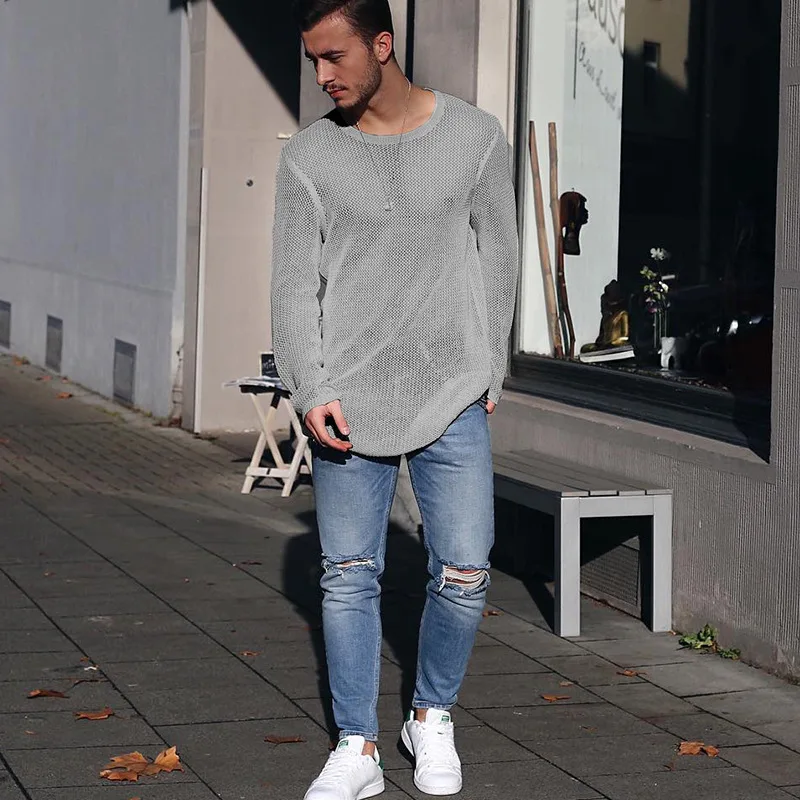 

Autumn And Winter New Knitted Sweater Men's Solid Color Long-sleeved Knitted Jumper