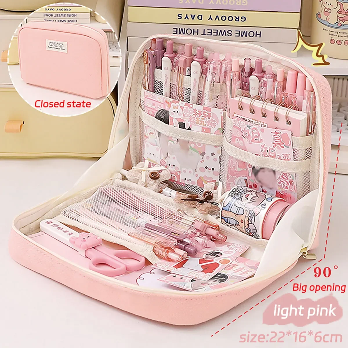 Kawaii Pencil Case Large Capacity Bag Pouch Box For Girls Japanese & Korean  Schools & Offices Back to School Supplies