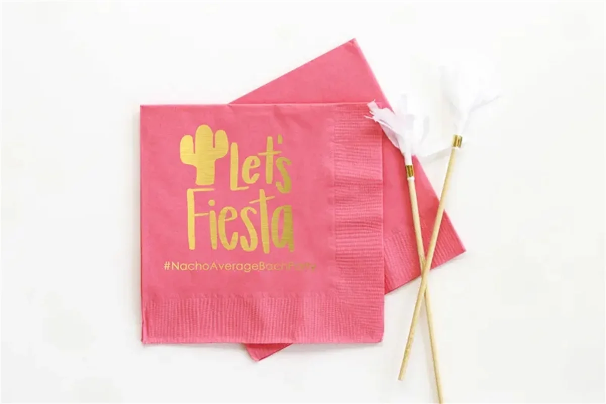 

50 PCS Fiesta Bachelorette Party Napkins Personalized Cocktail Napkins Bachelorette Party Ideas Cactus Beverage Napkins Cinco De